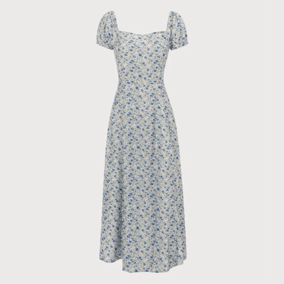 NWT RIHOAS The Square Neck Floral Slit Maxi Dress - Picture 5 of 6